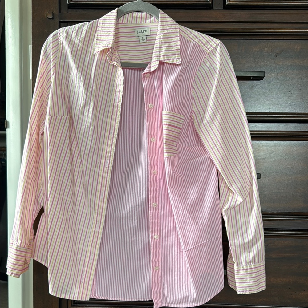 J. Crew Pink Striped Women’s Shirt